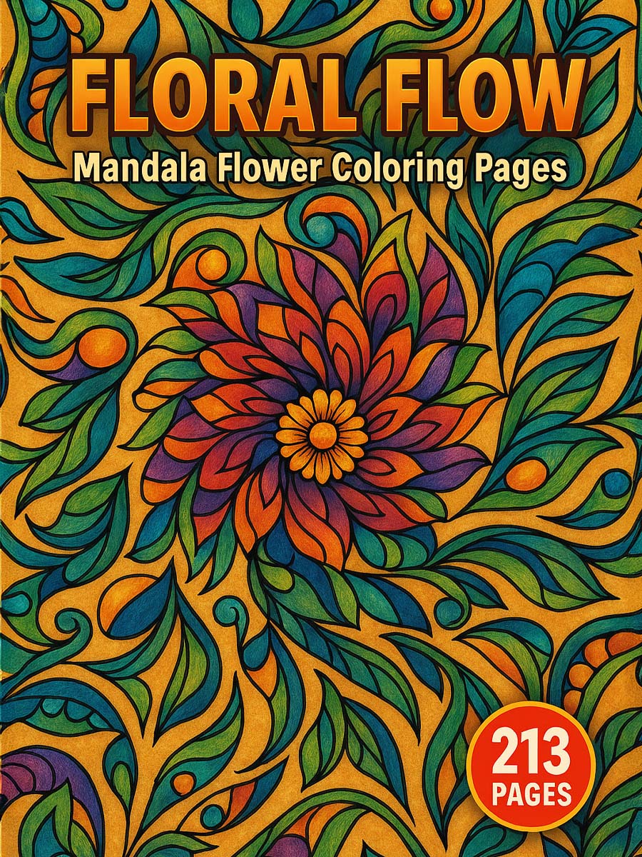 Floral Flow – 213 Mandala Flower Coloring Pages