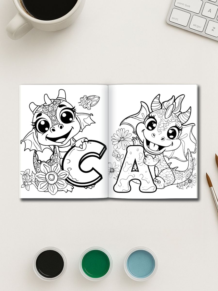 Dragon ABC – 36 Alphabet & Number Pages with Dragons - Image 3